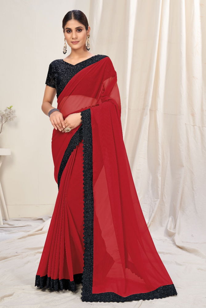 Sutram Hit Colour 10 Fancy Party Wear Georgette Saree Collection